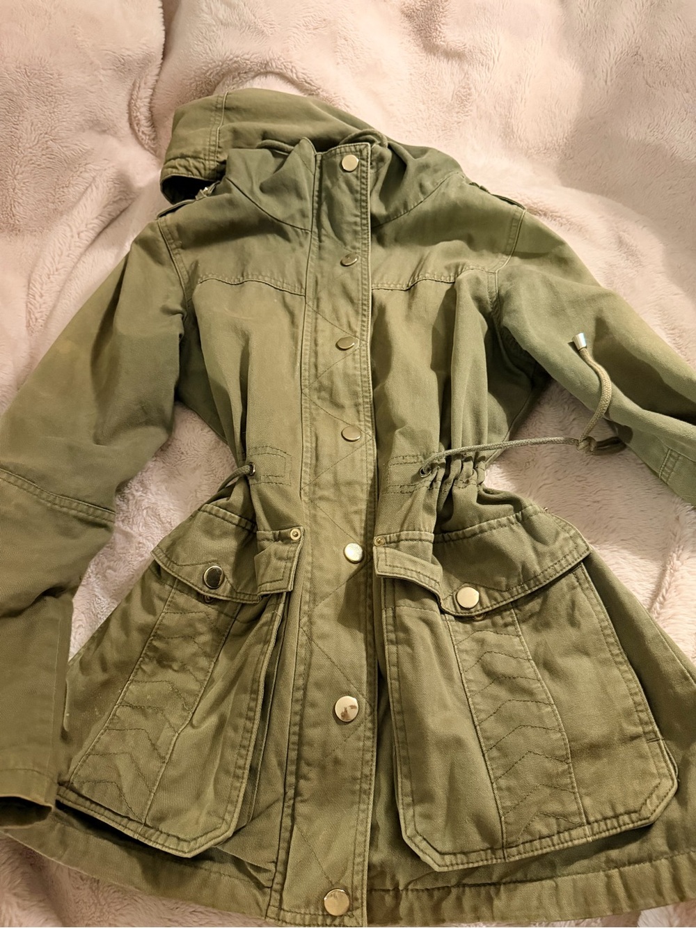 Mystyle Army Military style coat utility hooded cotton y2k style